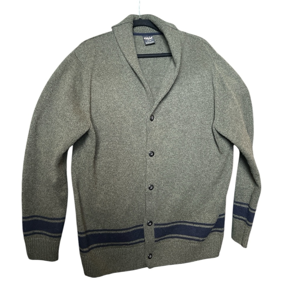 Far West Cardigan Sweater with Shawl Collar size XL army green & black